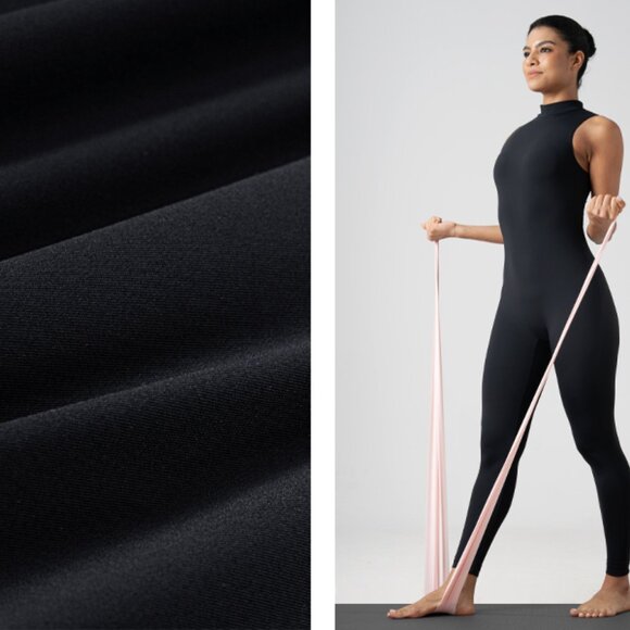 🖤 NWT SHAPERX Black Mock Neck Sleeveless Bodysuit Jumpsuit Large 🖤 - Picture 4 of 4